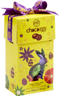ELIT Chocoeggy Milk Chocolate Praline Eggs - Yellow Gift Box 200g