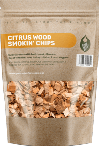 GREEN OLIVE FIREWOOD Citrus Wood BBQ Smokin' Chips 3L