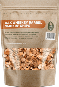 GREEN OLIVE FIREWOOD Whiskey Oak BBQ Smokin' Chips 3L