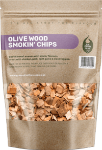 GREEN OLIVE FIREWOOD Olive Wood BBQ Smokin' Chips 3L
