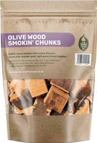 GREEN OLIVE FIREWOOD Olive Wood BBQ Smokin' Chunks 5L