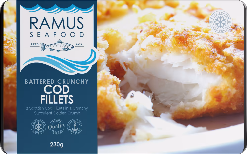 RAMUS SEAFOOD Battered Cod Fillets 240g
