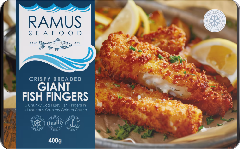 RAMUS SEAFOOD Breaded Giant Fish Fingers 350g