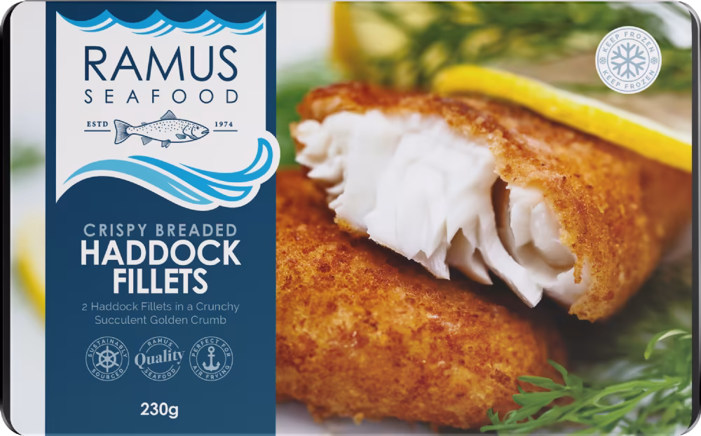 RAMUS SEAFOOD Breaded Haddock Fillets 230g