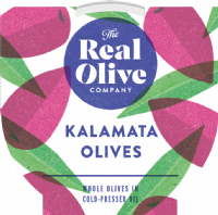 THE REAL OLIVE COMPANY Kalamata Whole Olives - Deli Pot 180g