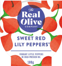 THE REAL OLIVE COMPANY Sweet Red Lily Peppers - Deli Pot 160g