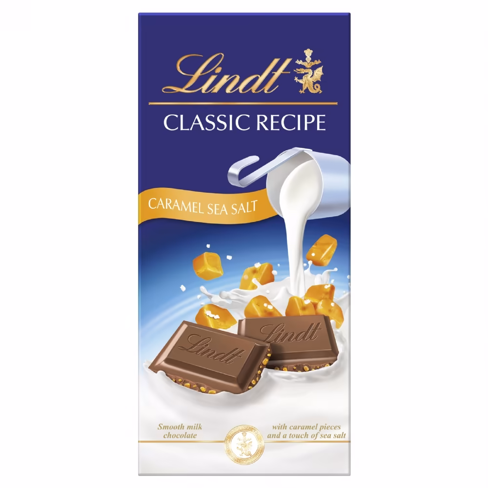 LINDT Classic Recipe Bar - Caramel Sea Salt 100g