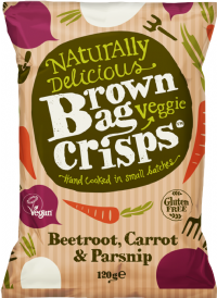 BROWN BAG CRISPS Beetroot, Carrot & Parsnip 120g