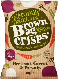BROWN BAG CRISPS Beetroot, Carrot & Parsnip 120g