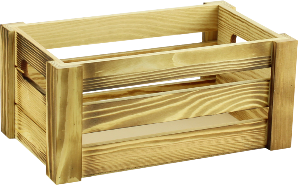 GADSBY Small Wooden Crate - Burnt Finish