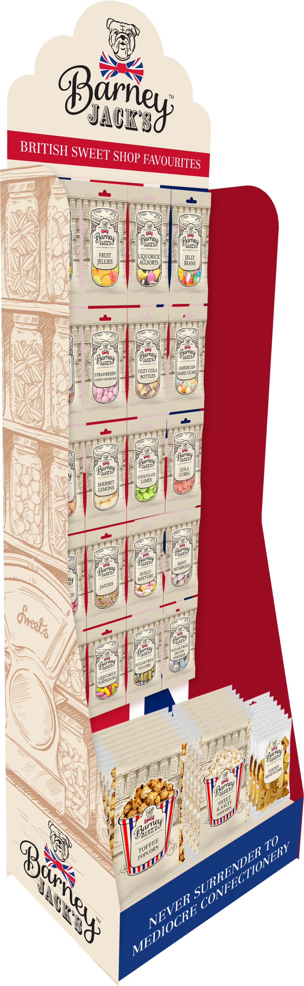 BARNEY JACK'S MDF Floor Standing Display Unit 20 peg