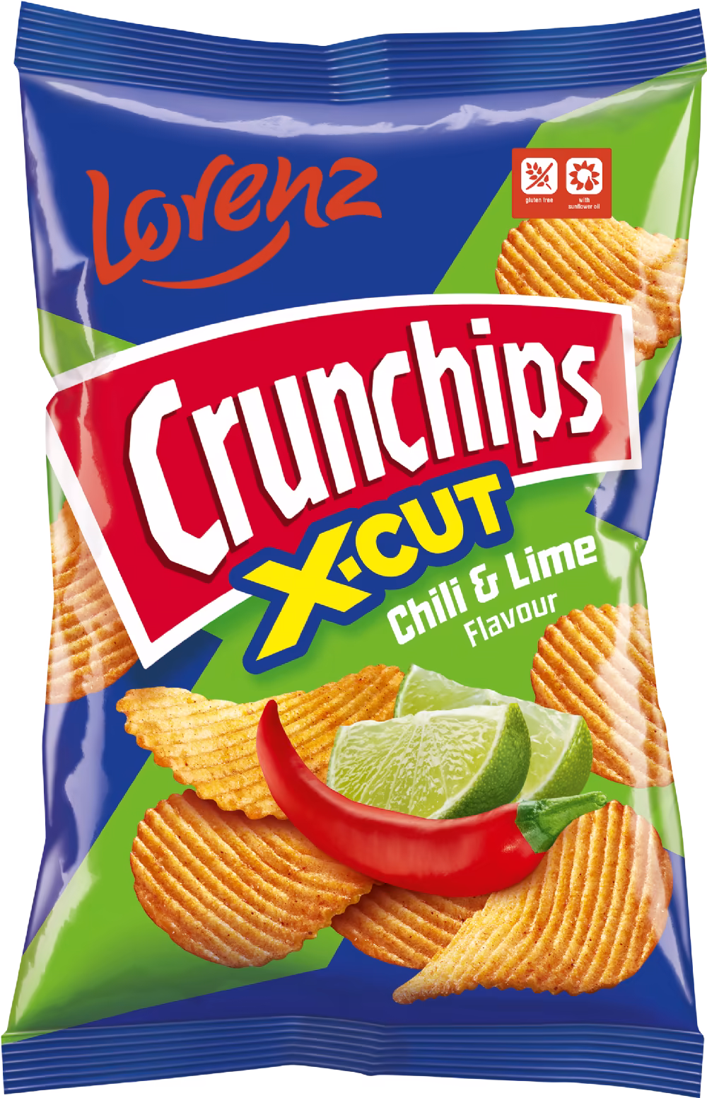 LORENZ Crunchips X-Cut - Chilli & Lime 130g