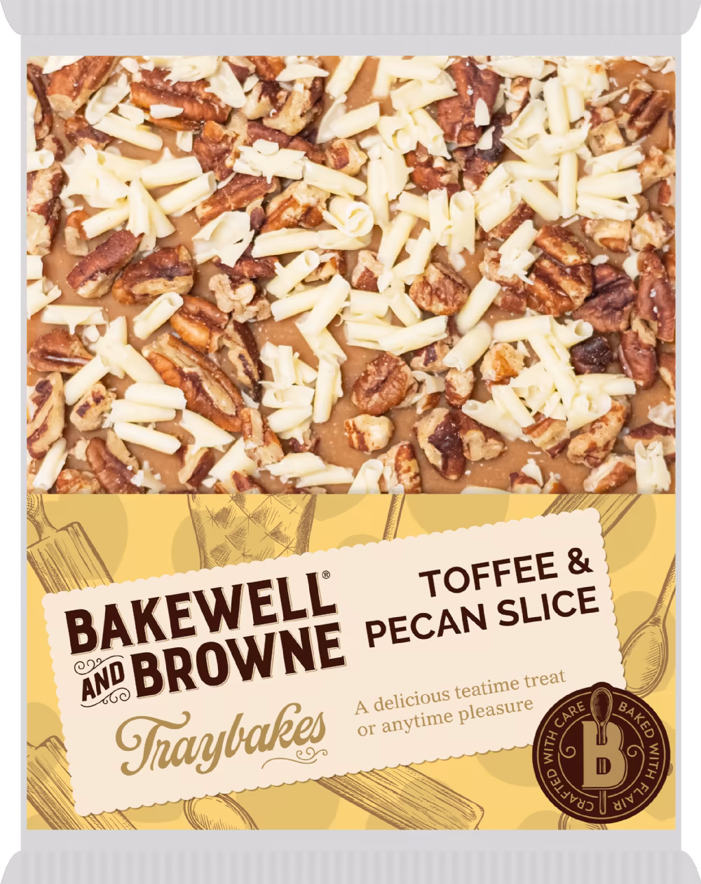 BAKEWELL AND BROWNE Traybakes - Toffee & Pecan Slice 350g