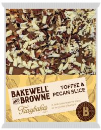 BAKEWELL AND BROWNE Traybakes - Toffee & Pecan Slice 350g