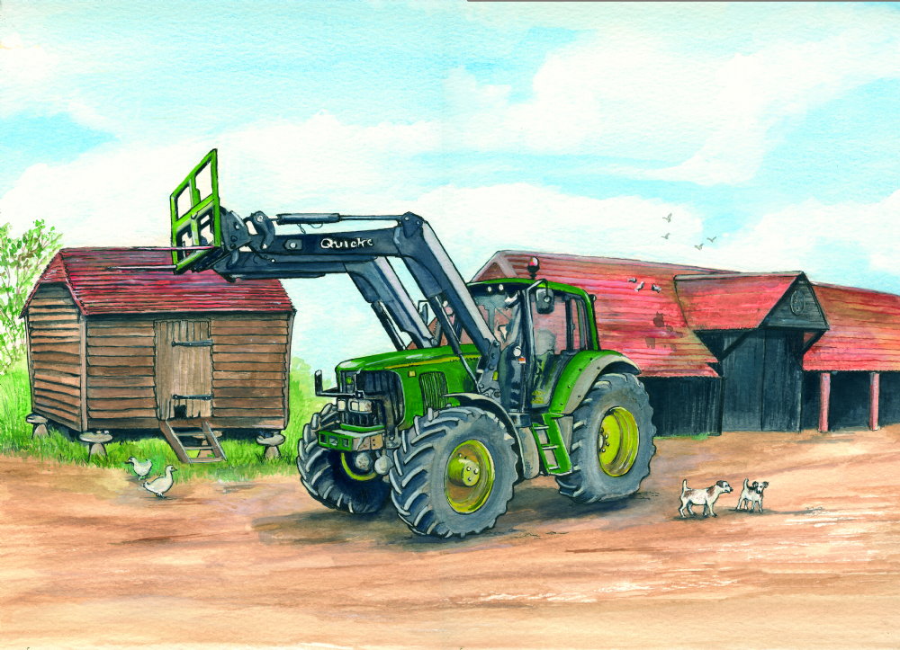 SUE PODBERY John Deere with Bale Loader Card