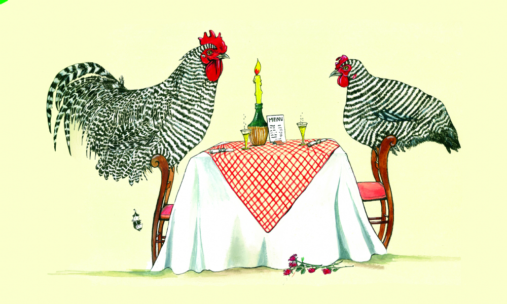 SUE PODBERY Chickens Dining Card