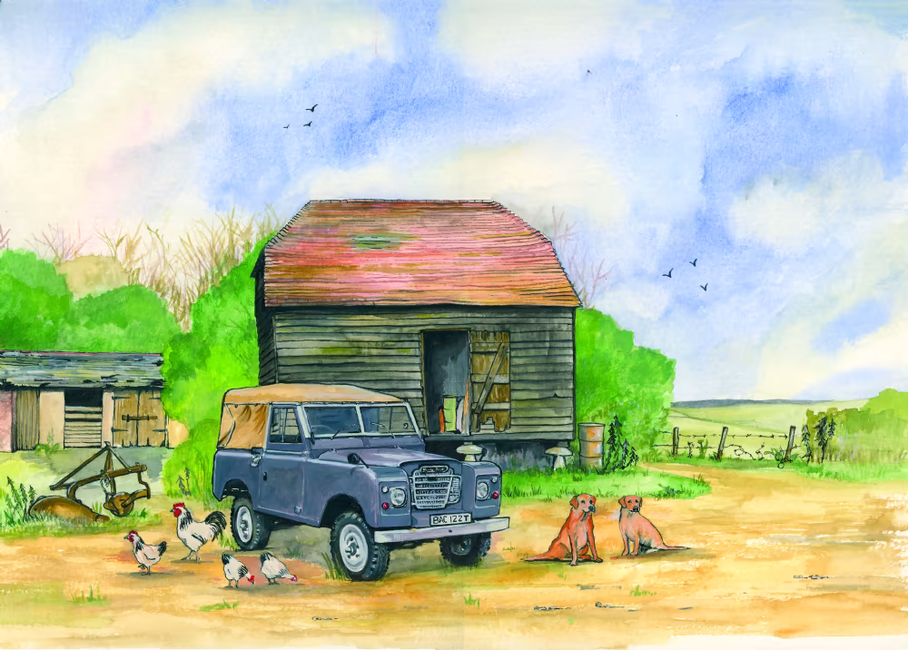 SUE PODBERY Land Rover Series III Card
