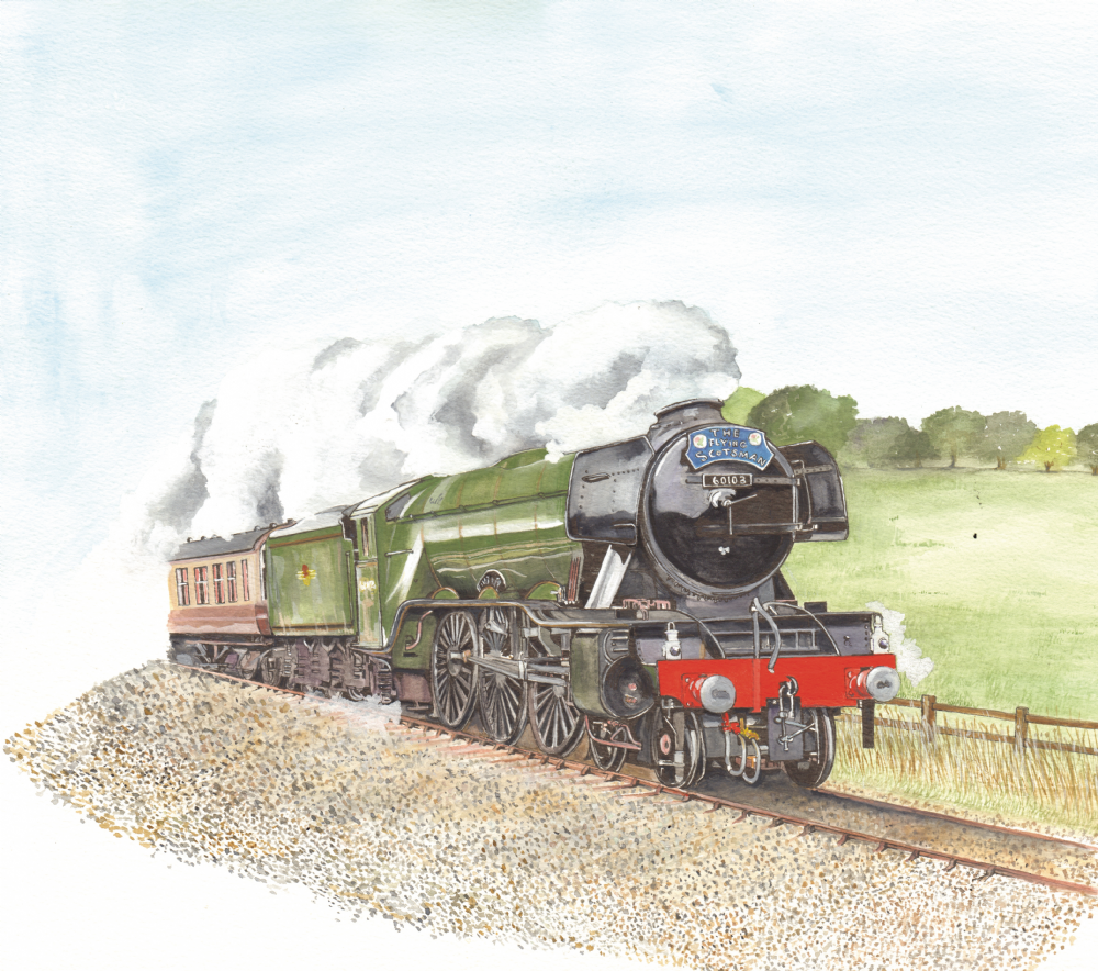 SUE PODBERY Flying Scotsman Card