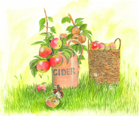 SUE PODBERY Cider Apple Basket Card
