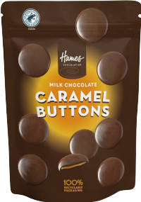 HAMES Milk Chocolate Caramel Buttons 100g