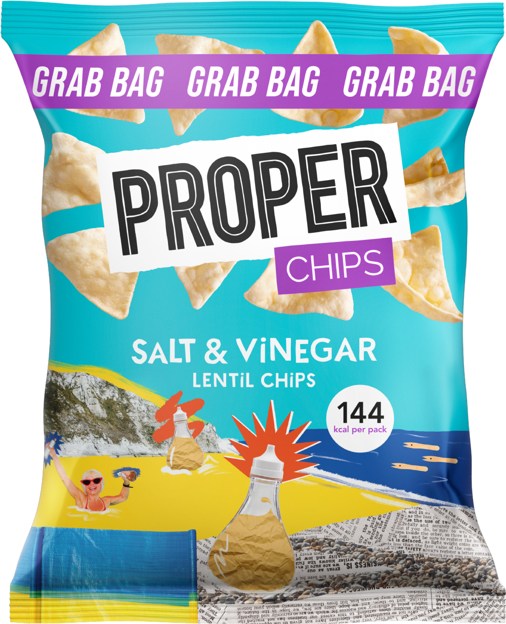 PROPER Chips - Salt & Vinegar Lentil Chips Grab Bag 31g