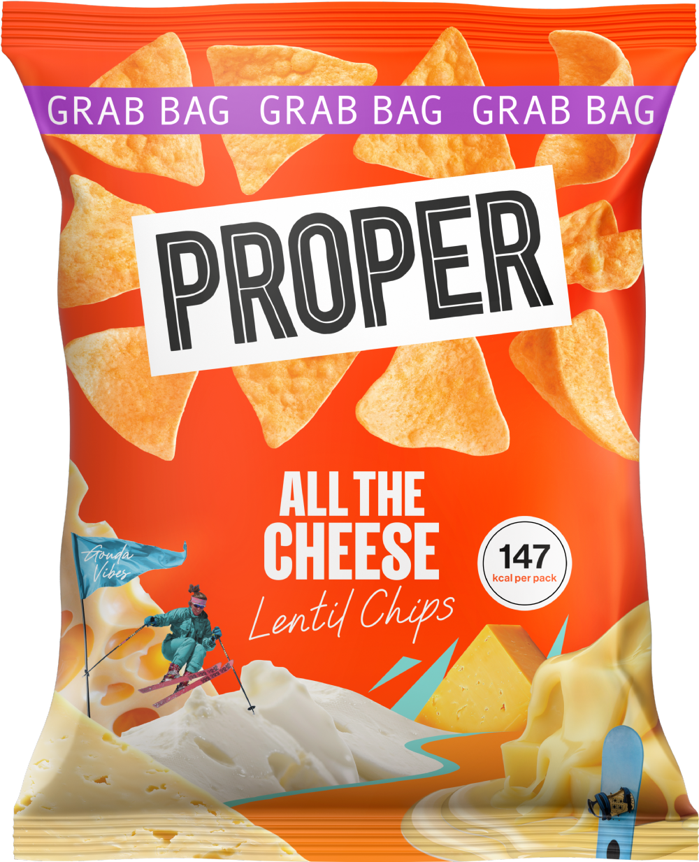 PROPER Chips - All the Cheese Lentil Chips Grab Bag 31g