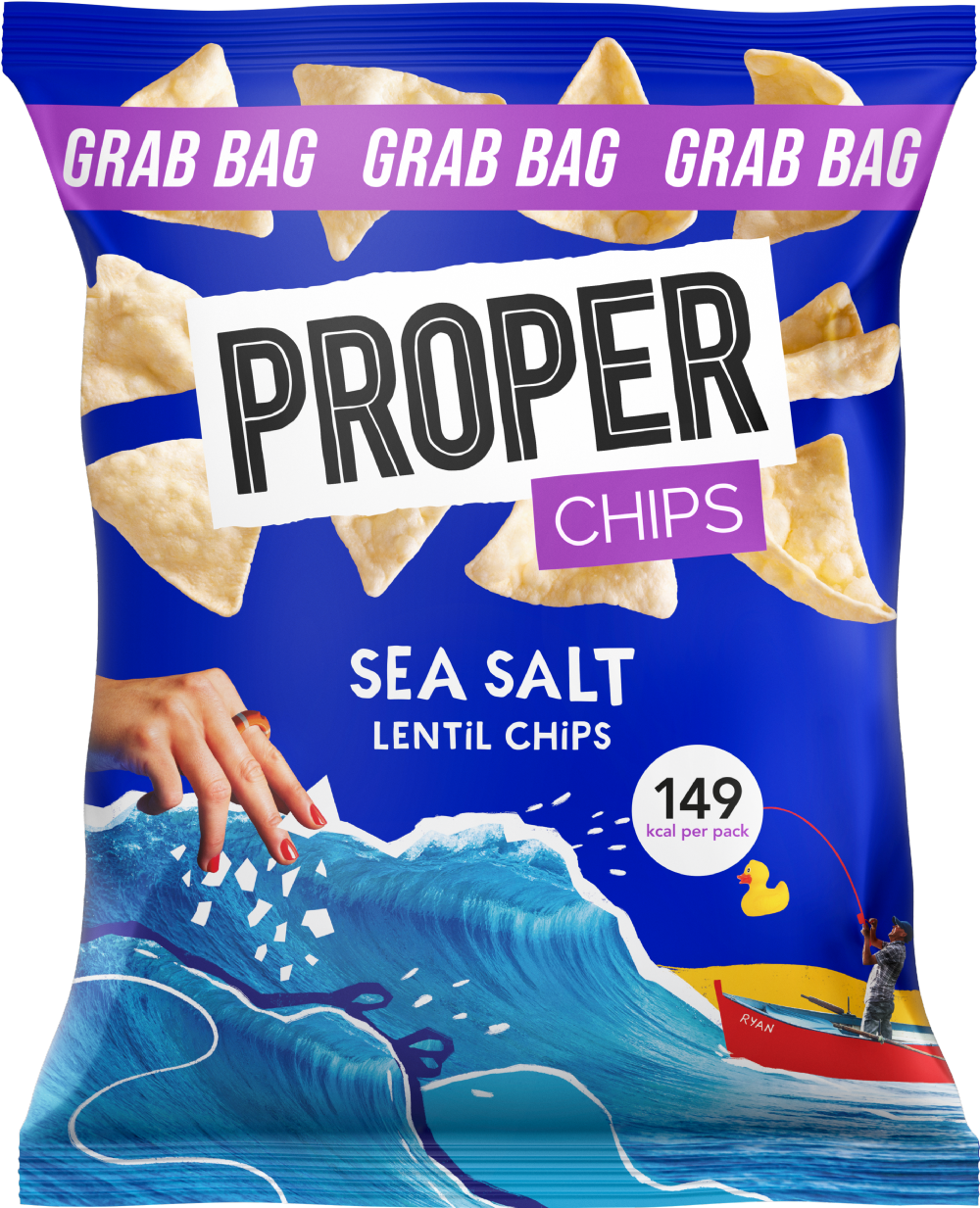 PROPER Chips - Sea Salt Lentil Chips Grab Bag 31g