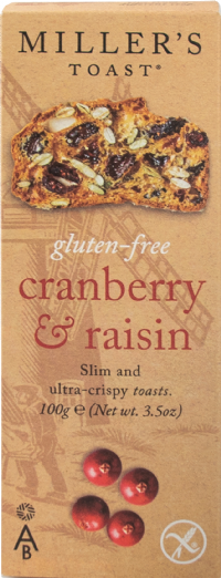 ARTISAN BISCUITS Miller's Toast Gluten Free Cranberry & Raisin 100g