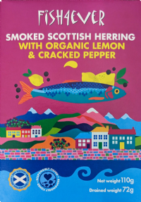 FISH 4 EVER Smoked Scottish Herring with Organic Lemon & Cracked Pepper 110g