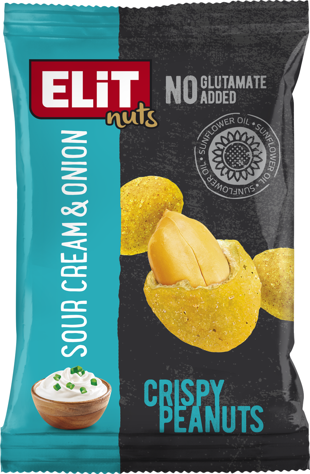 ELIT NUTS Crispy Peanuts - Sour Cream & Onion 70g