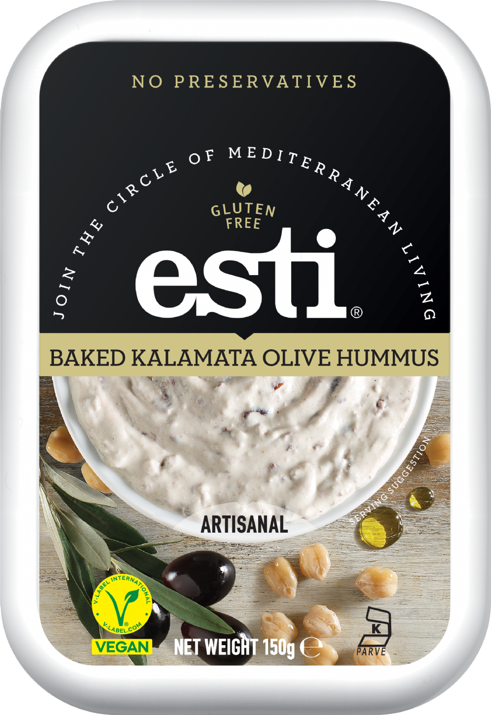 ESTI Baked Kalamata Olive Hummus 150g