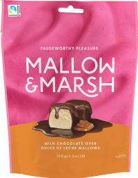 MALLOW & MARSH Milk Chocolate over Dulce de Leche Mallows - Bag 100g