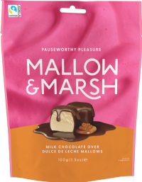 MALLOW & MARSH Milk Chocolate over Dulce de Leche Mallows - Bag 100g