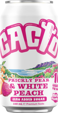CACTO Prickly Pear & White Peach Premium Soda 330ml