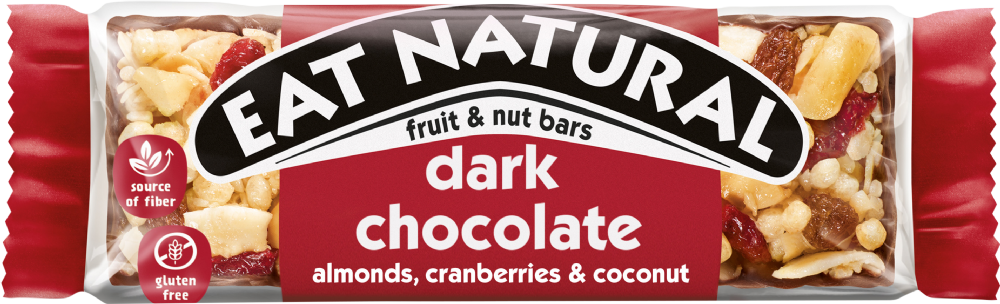EAT NATURAL Dark Chocolate Bar with Almonds, Cranberries & Coconut 40g