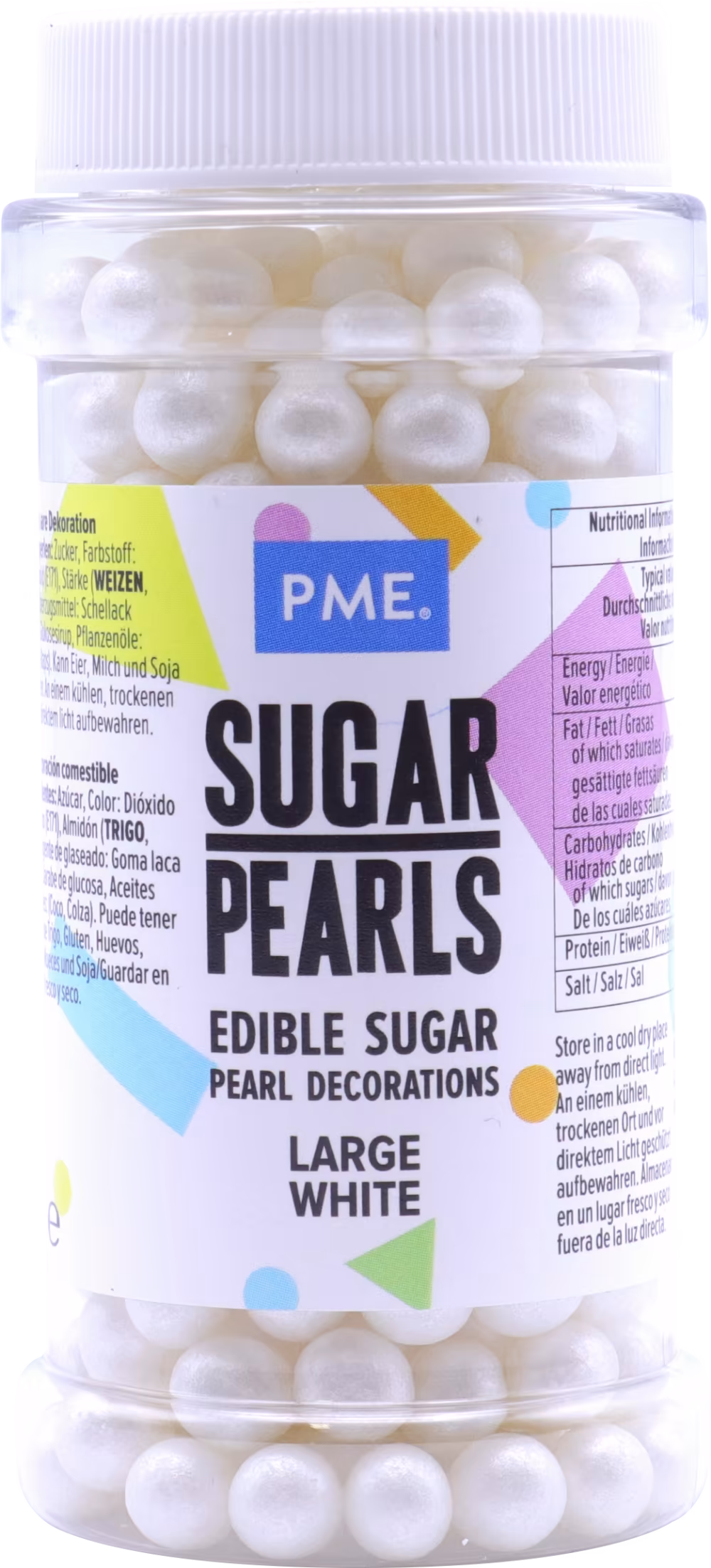 PME CAKE Sugar Pearls - Large White 90g