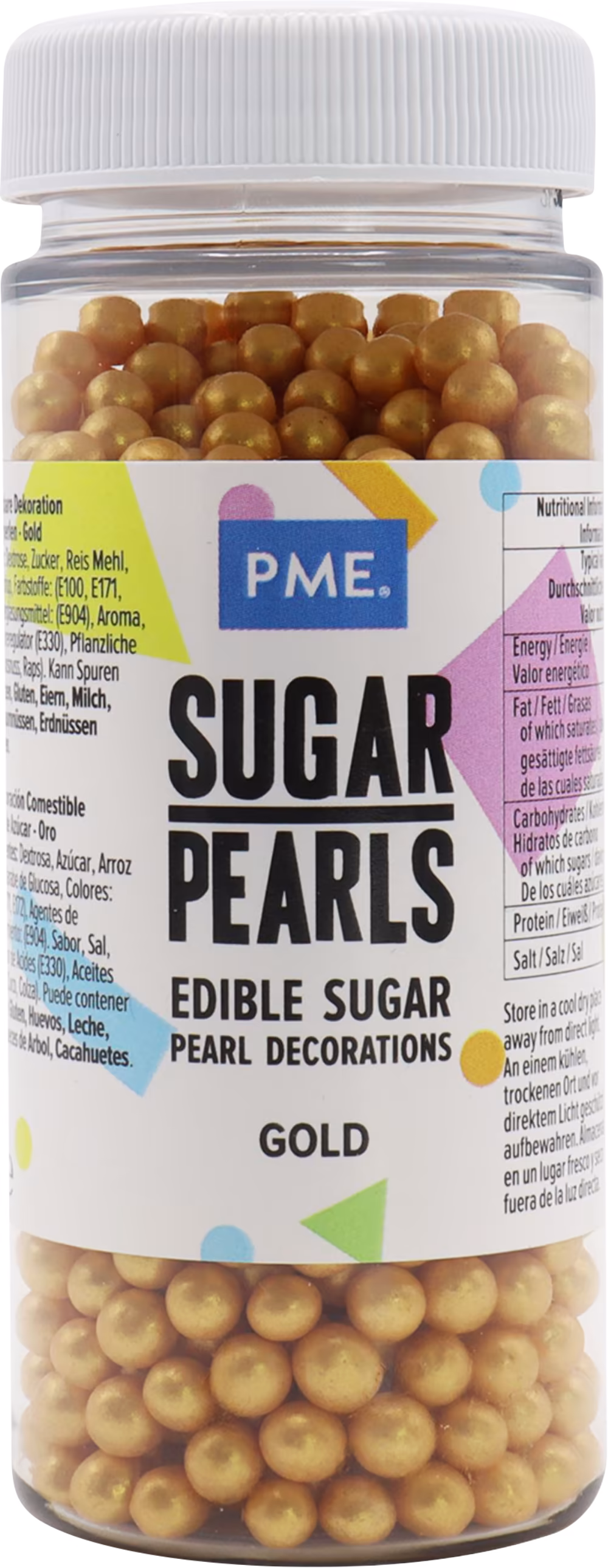 PME CAKE Sugar Pearls - Gold 60g