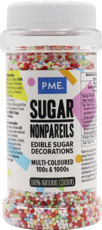 PME CAKE Sugar Nonpareils - Multi-Coloured 100s & 1000s 80g