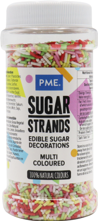 PME CAKE Sugar Strands - Multi-Coloured 80g