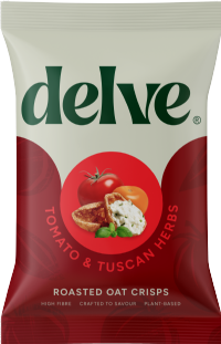 DELVE Tomato & Tuscan Herbs Roasted Oat Crisps 120g