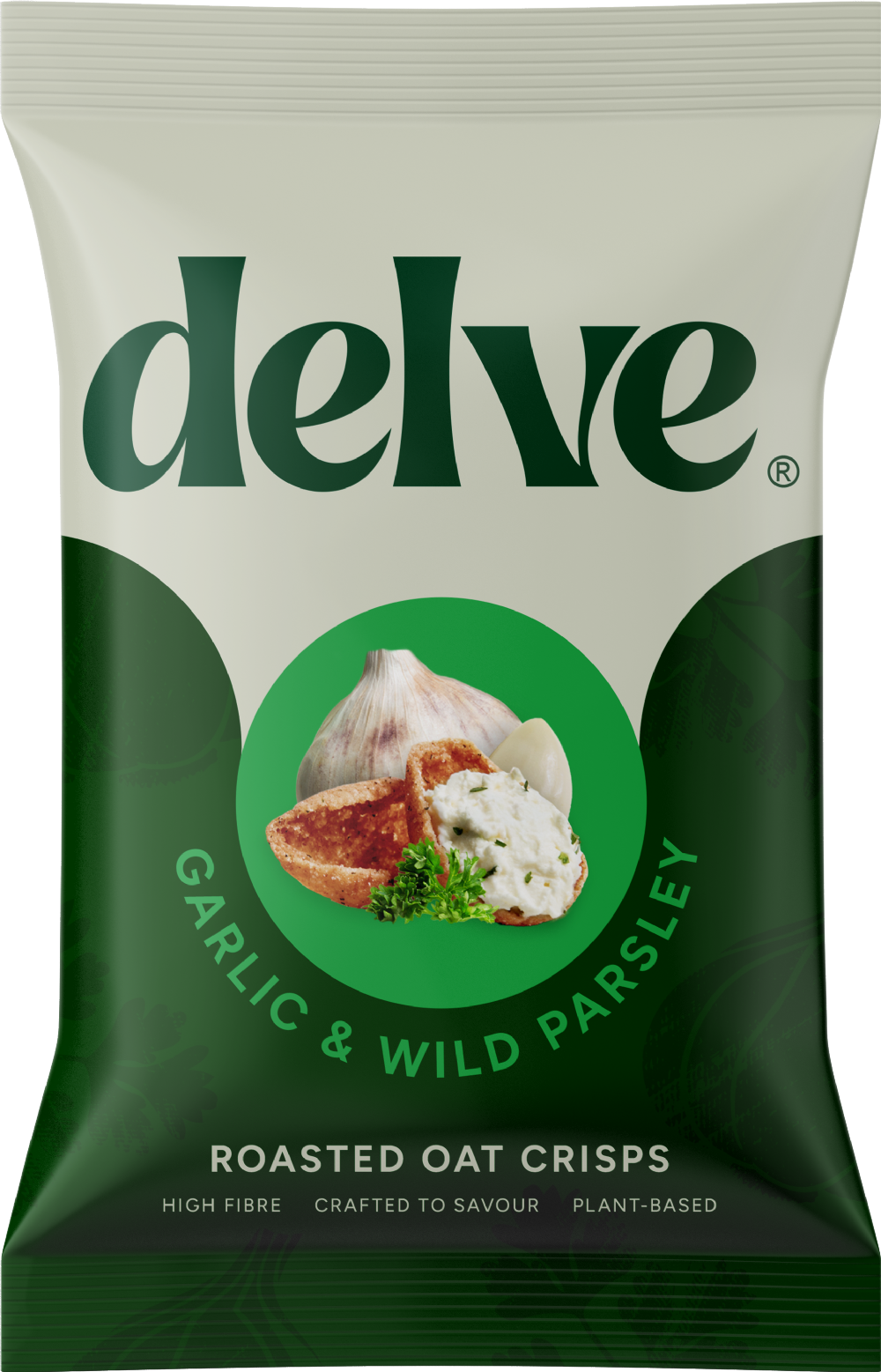 DELVE Garlic & Wild Parsley Roasted Oat Crisps 120g