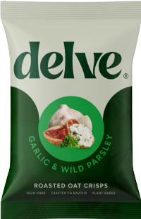 DELVE Garlic & Wild Parsley Roasted Oat Crisps 120g