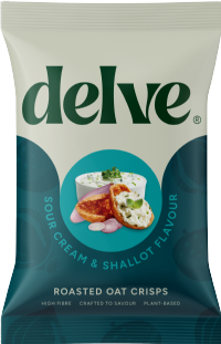 DELVE Sour Cream & Shallot Roasted Oat Crisps 120g