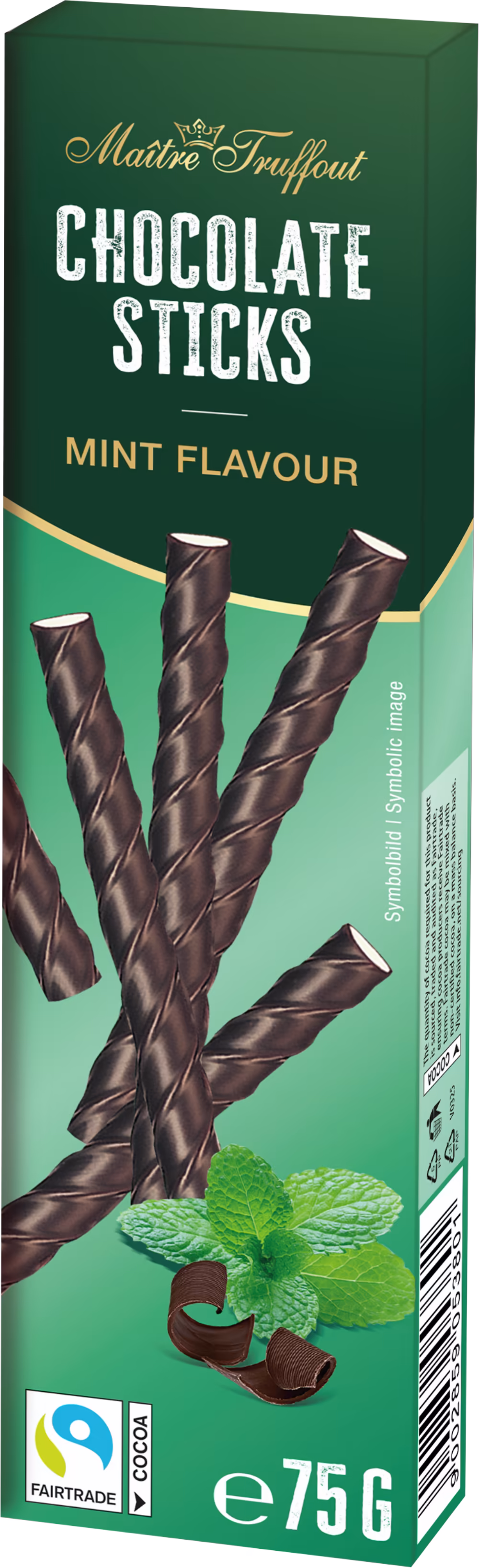 MAITRE TRUFFOUT Chocolate Sticks - Mint Flavour 75g