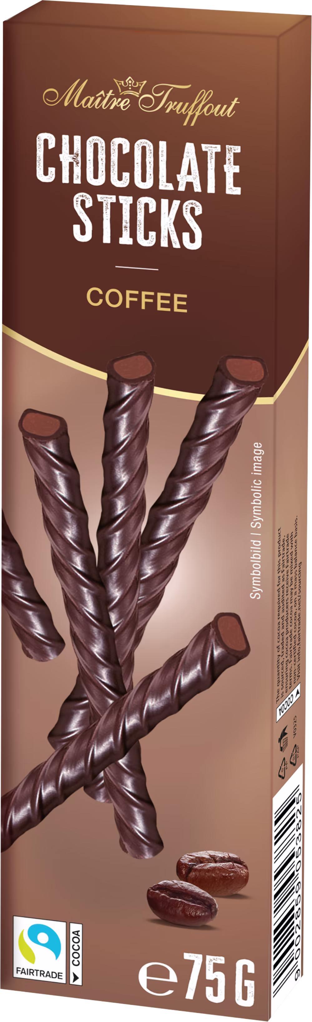 MAITRE TRUFFOUT Dark Chocolate Sticks - Coffee 75g