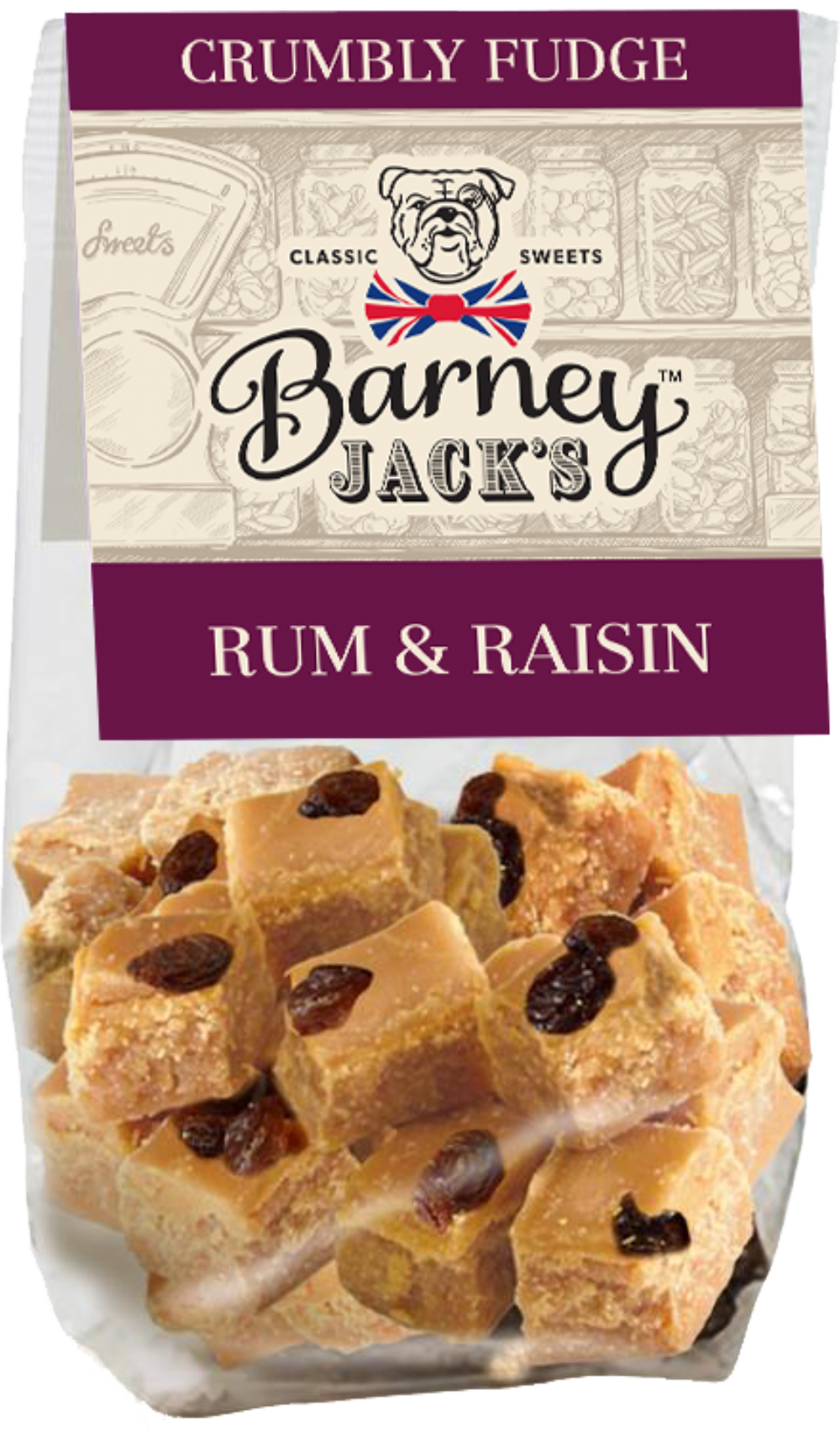BARNEY JACK'S Crumbly Fudge - Rum & Raisin 150g