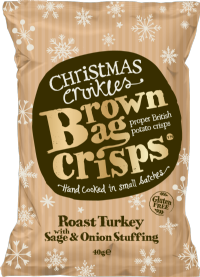 BROWN BAG CRISPS Roast Turkey with Sage & Onion Stuffing Flavour 40g