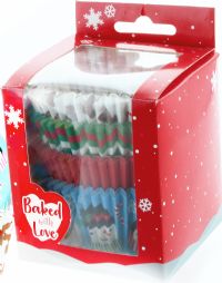 BAKED WITH LOVE Christmas Friends Baking Cases - Assorted Designs 100pk