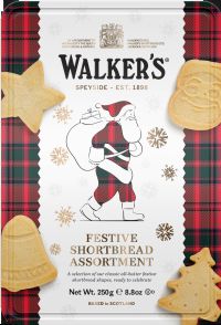 WALKER'S Festive Shortbread Assortment - Santa Tin 250g
