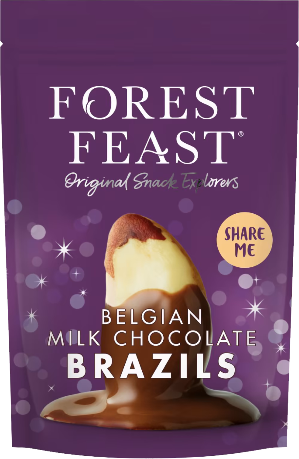 FOREST FEAST Belgian Milk Chocolate Brazils - Sharing Bag 270g